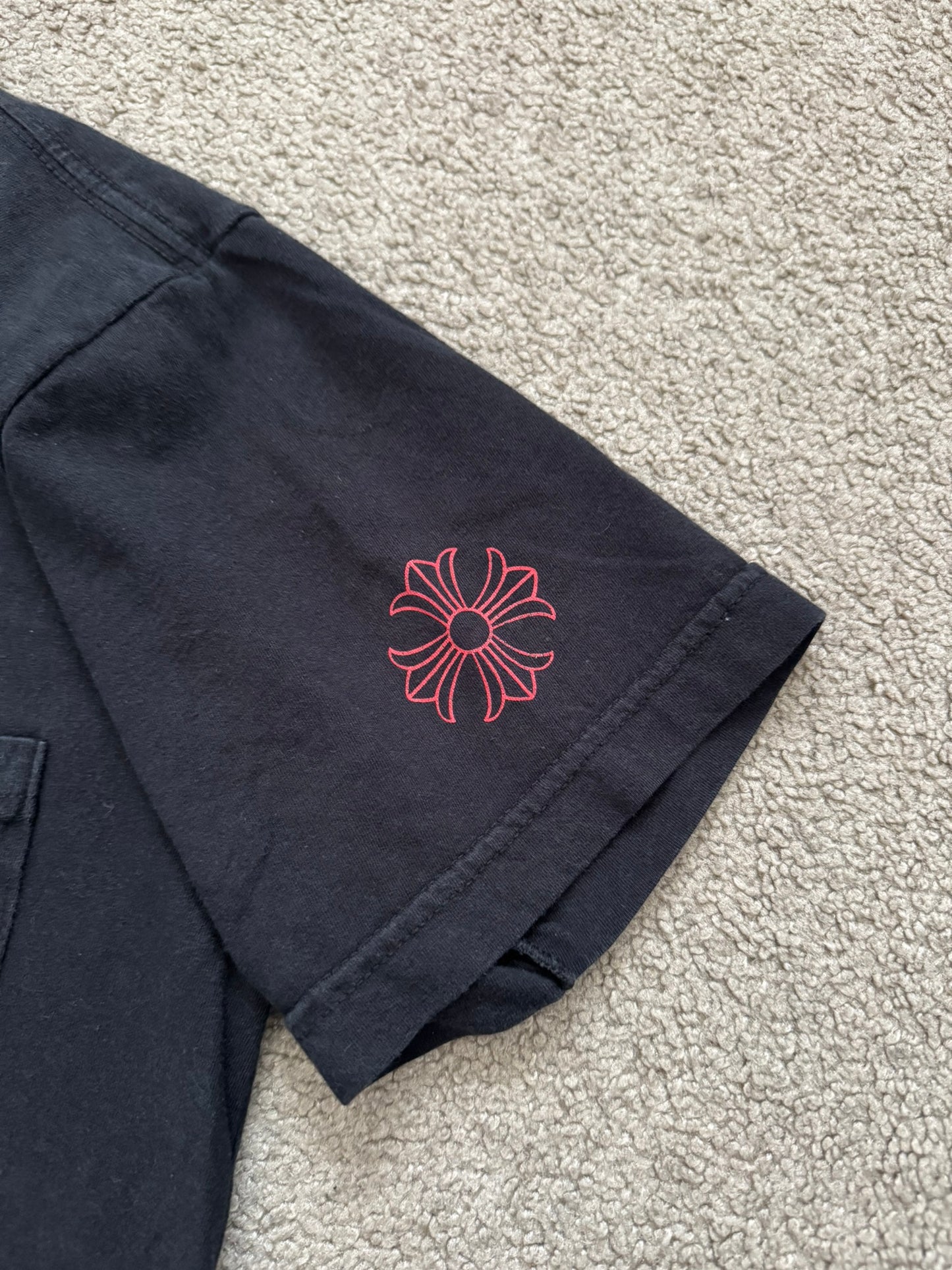 Chrome Hearts Scroll Logo "USA" Maltese Cross Pocket T Shirt