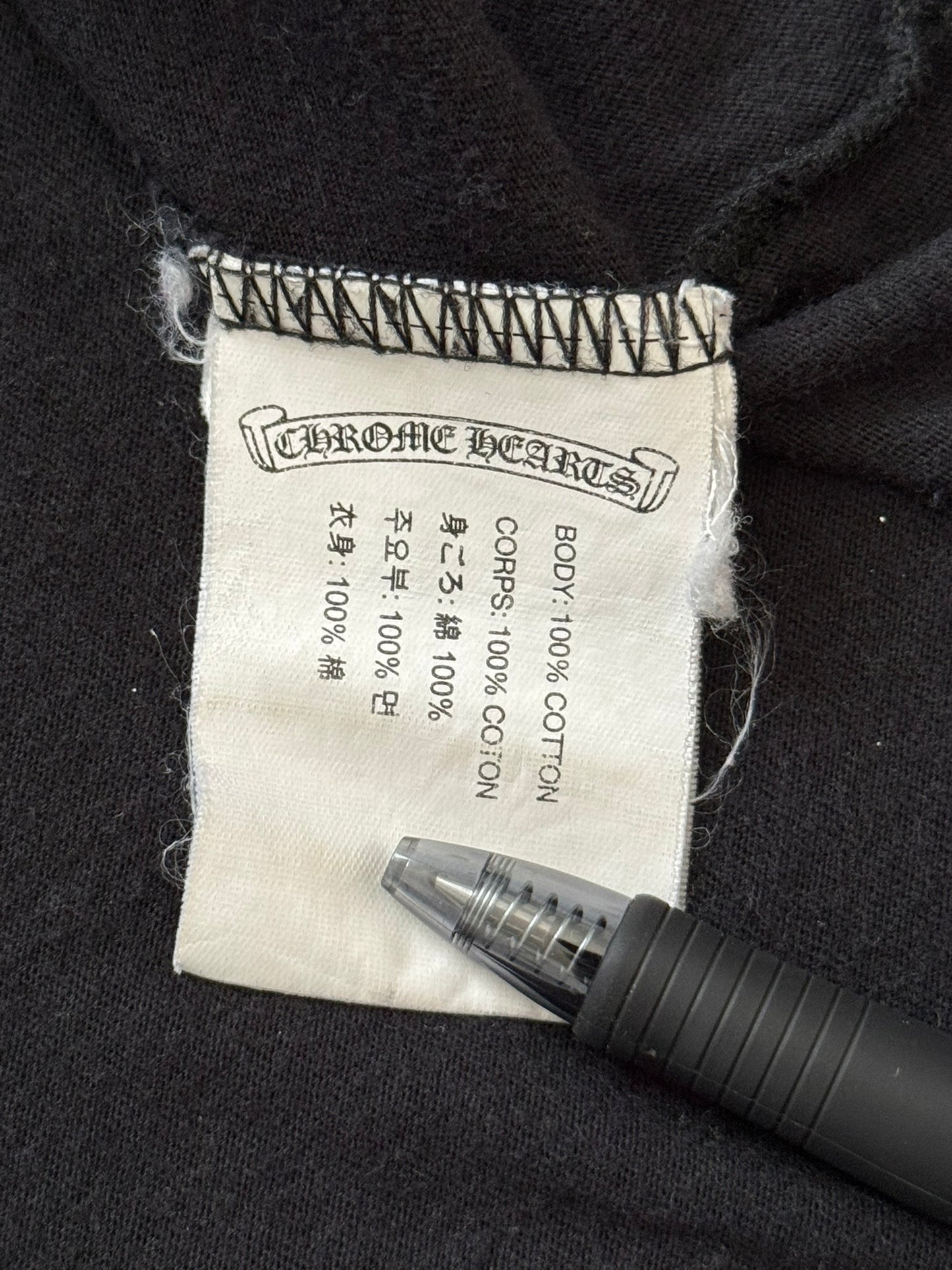 Chrome Hearts Scroll Logo "USA" Maltese Cross Pocket T Shirt