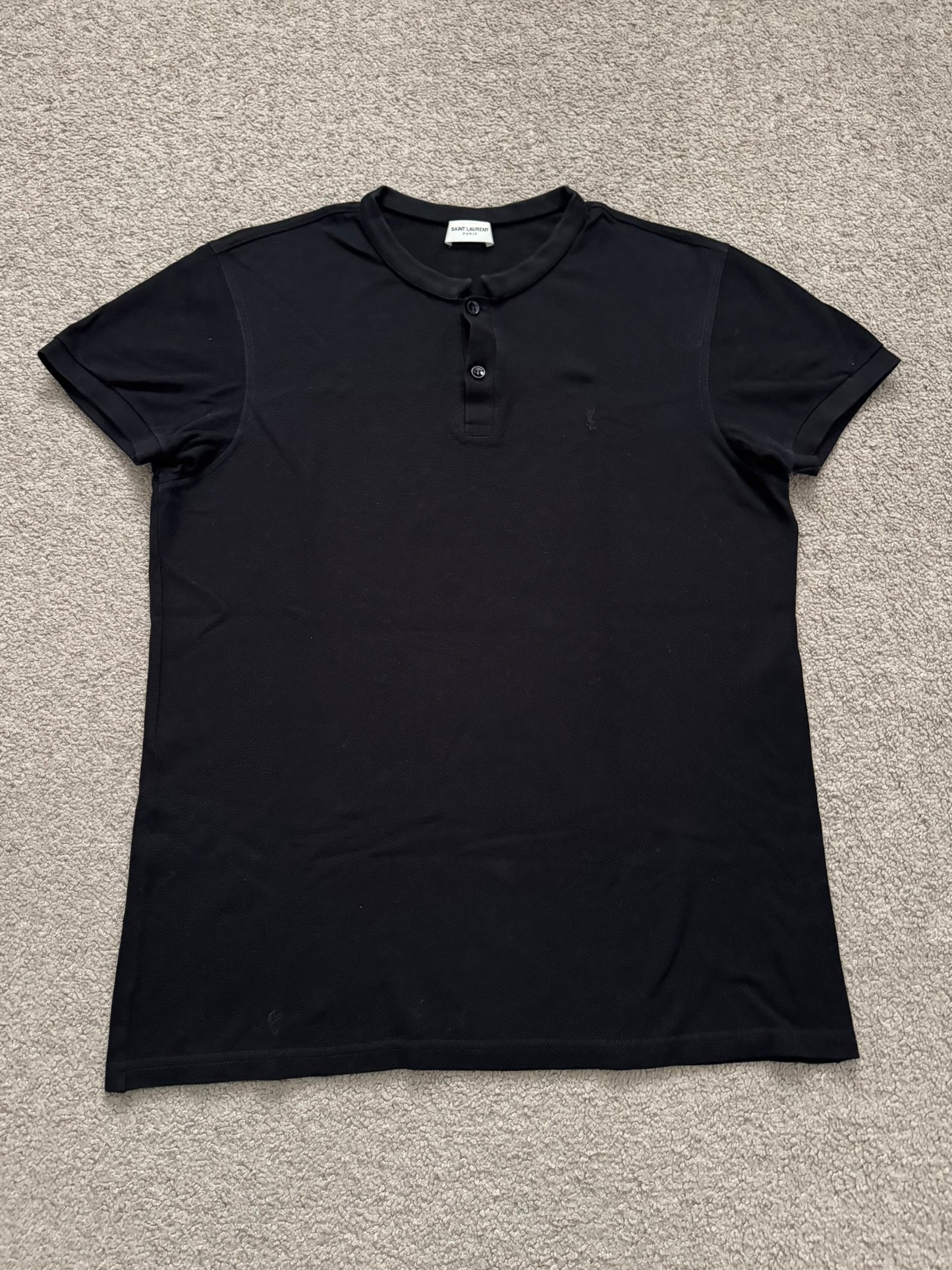 FW15 Saint Laurent by Hedi Slimane Collarless Polo Shirt