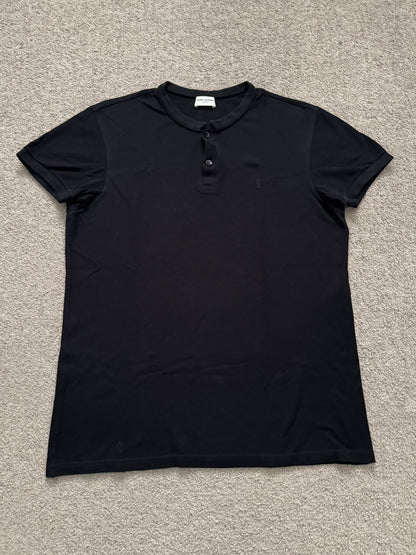 FW15 Saint Laurent by Hedi Slimane Collarless Polo Shirt