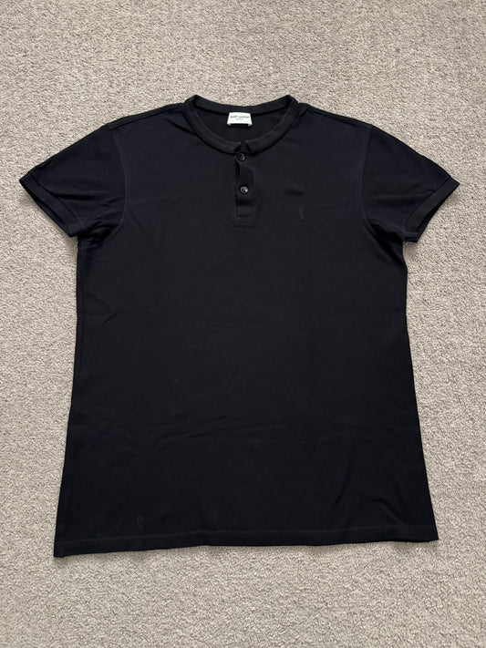 FW15 Saint Laurent by Hedi Slimane Collarless Polo Shirt
