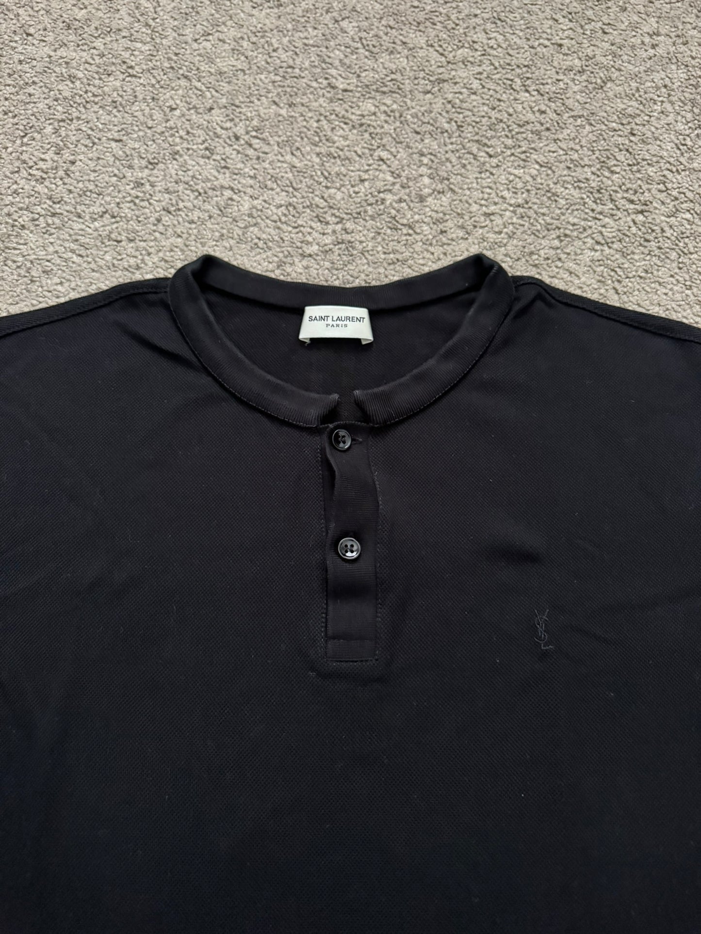 FW15 Saint Laurent by Hedi Slimane Collarless Polo Shirt