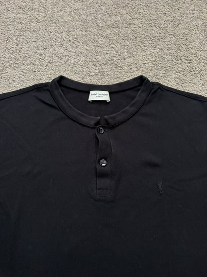 FW15 Saint Laurent by Hedi Slimane Collarless Polo Shirt