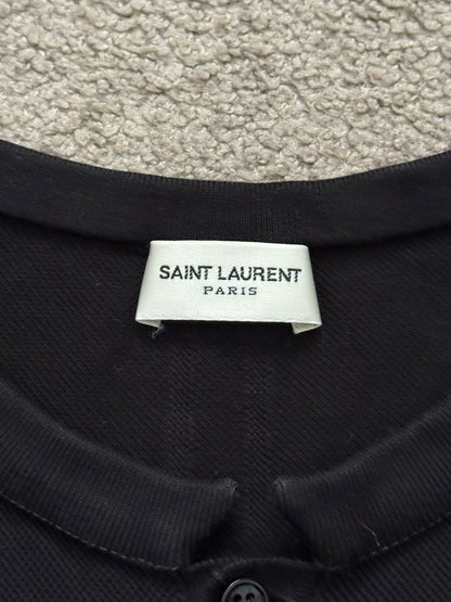 FW15 Saint Laurent by Hedi Slimane Collarless Polo Shirt