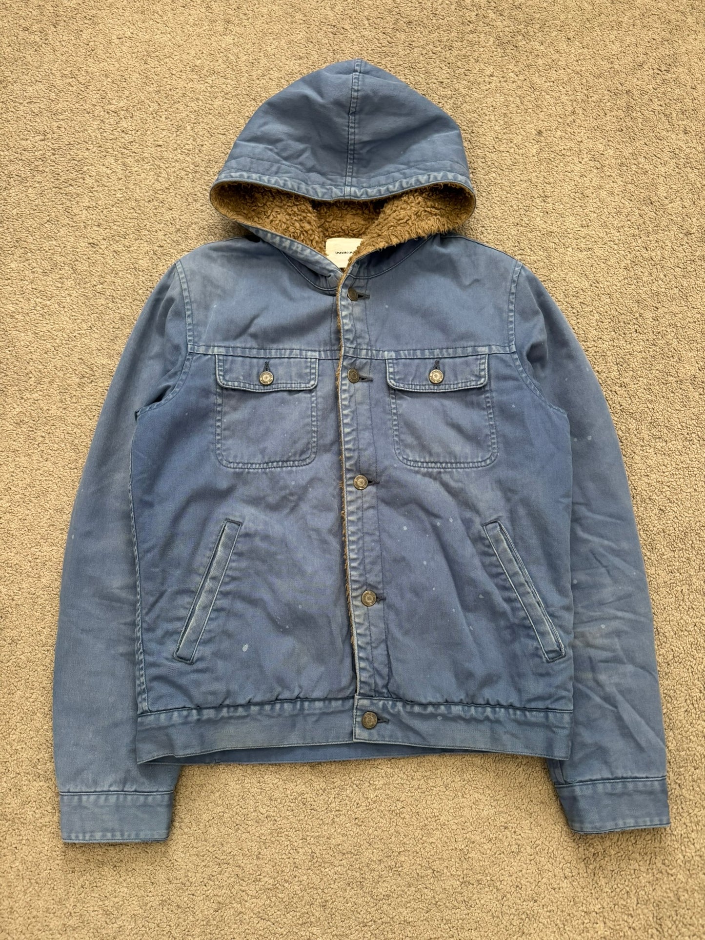 FW11 Undercover Faded Sherpa Hooded Trucker Jacket