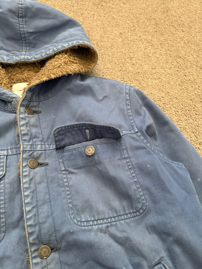FW11 Undercover Faded Sherpa Hooded Trucker Jacket