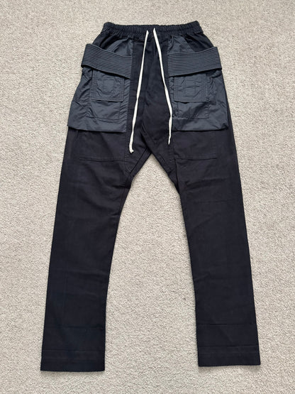 FW20 Rick Owens DRKSHDW Black Hybrid Creatch Cargo Pants