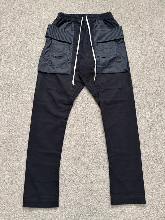 FW20 Rick Owens DRKSHDW Black Hybrid Creatch Cargo Pants