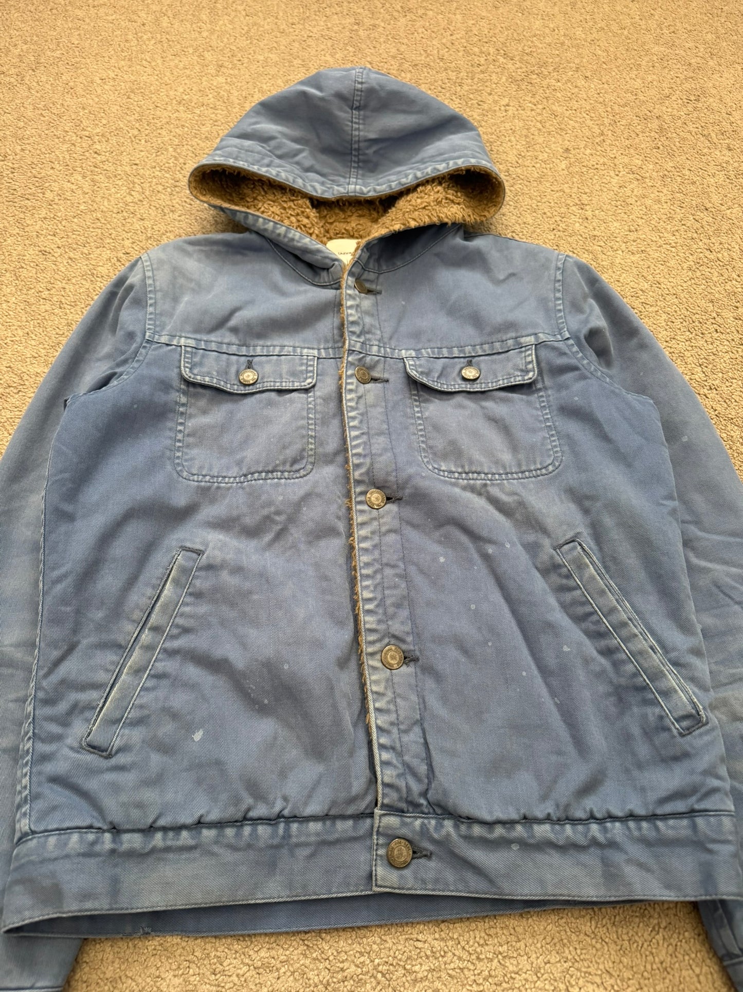 FW11 Undercover Faded Sherpa Hooded Trucker Jacket