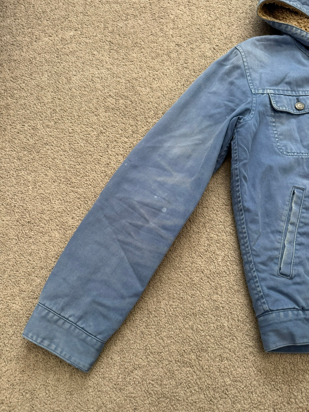 FW11 Undercover Faded Sherpa Hooded Trucker Jacket