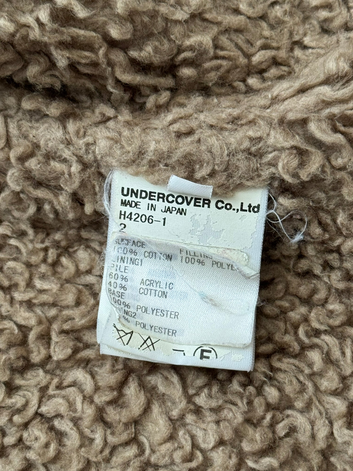 FW11 Undercover Faded Sherpa Hooded Trucker Jacket