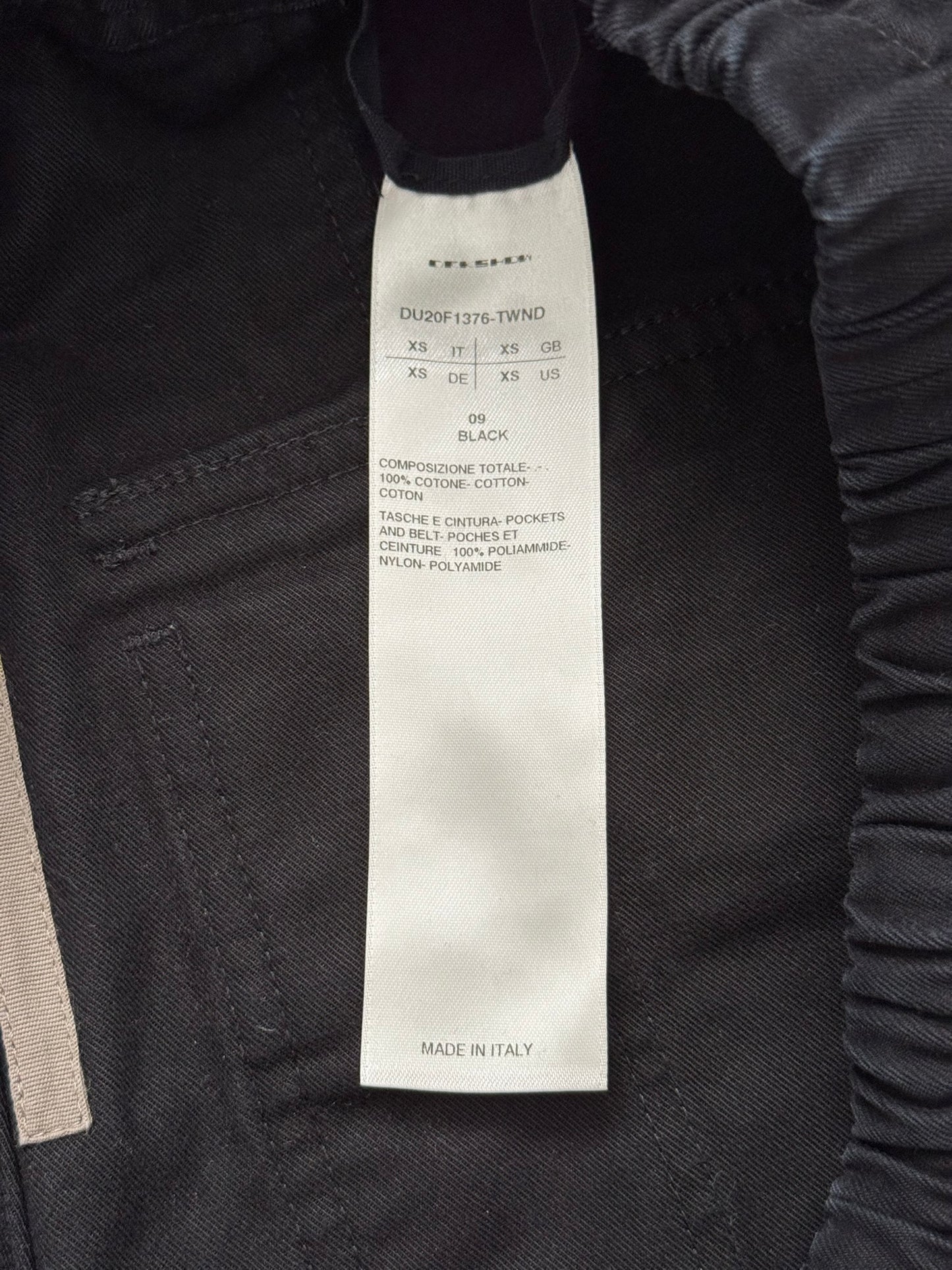 FW20 Rick Owens DRKSHDW Black Hybrid Creatch Cargo Pants