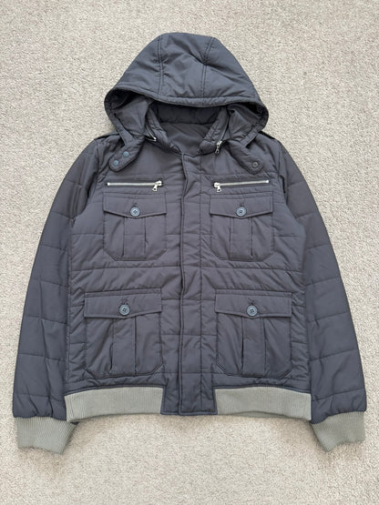 AW07 Undercover "Knit" Military Cargo Zipper Puffer Jacket