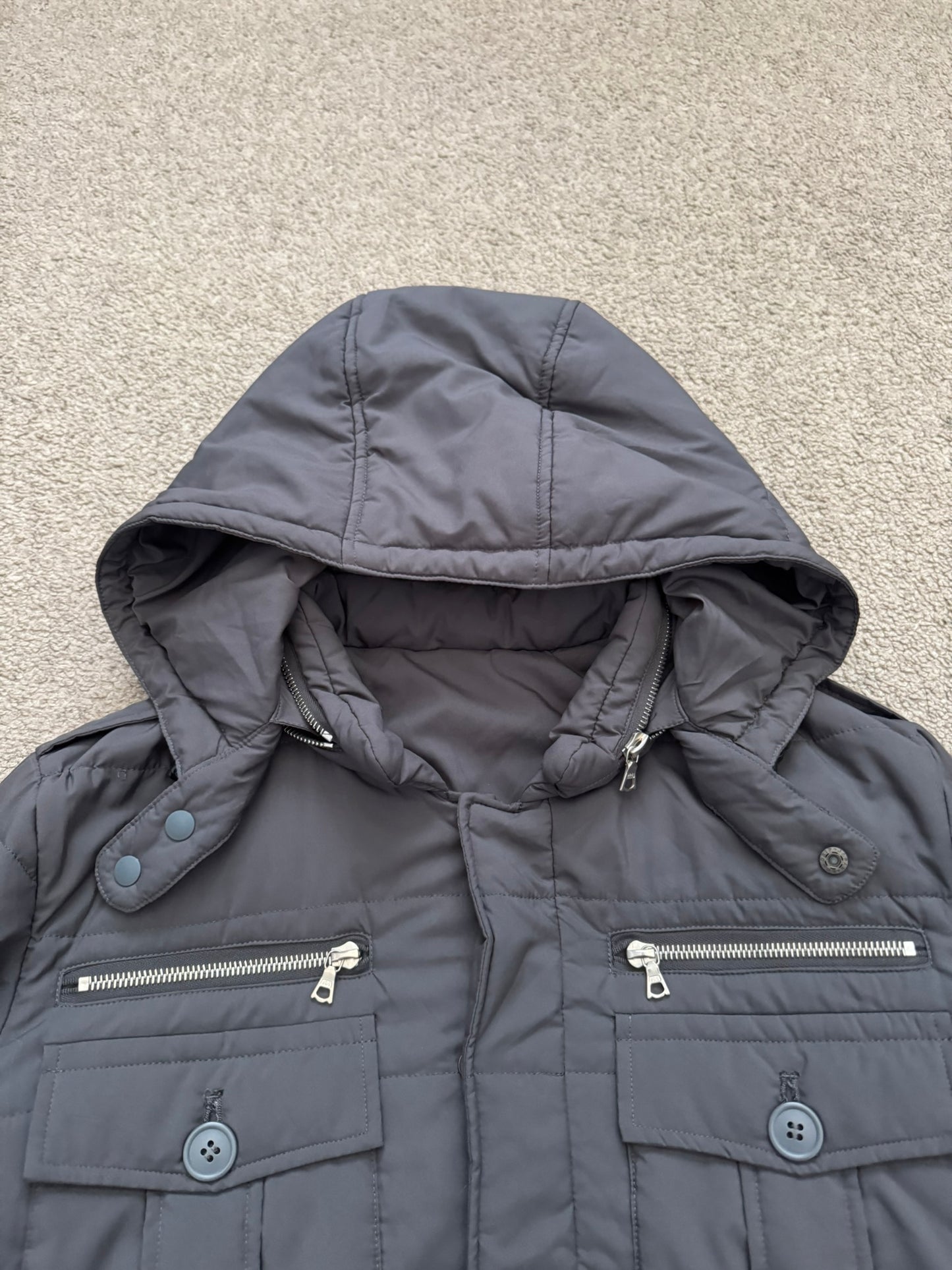AW07 Undercover "Knit" Military Cargo Zipper Puffer Jacket
