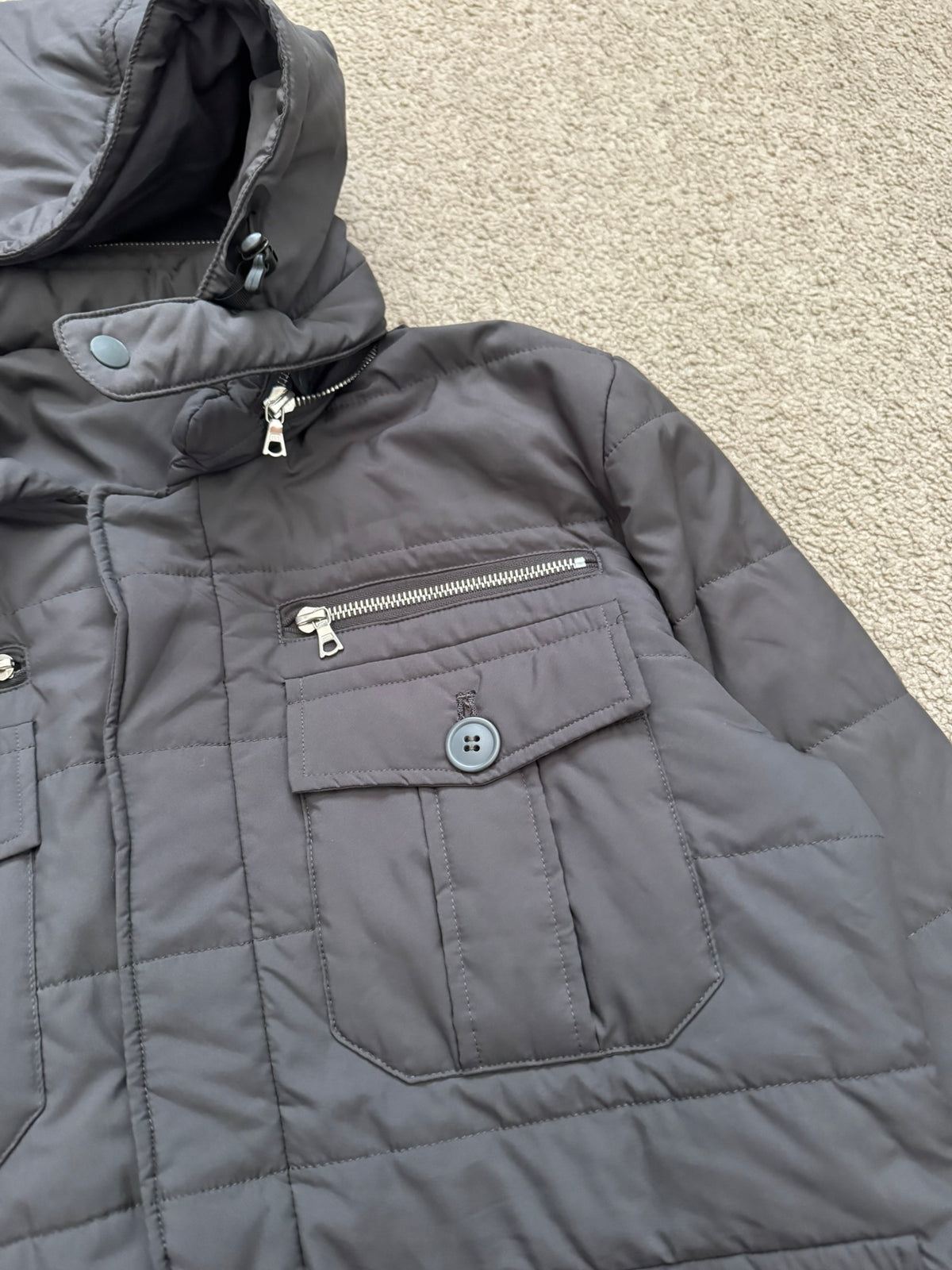 AW07 Undercover "Knit" Military Cargo Zipper Puffer Jacket