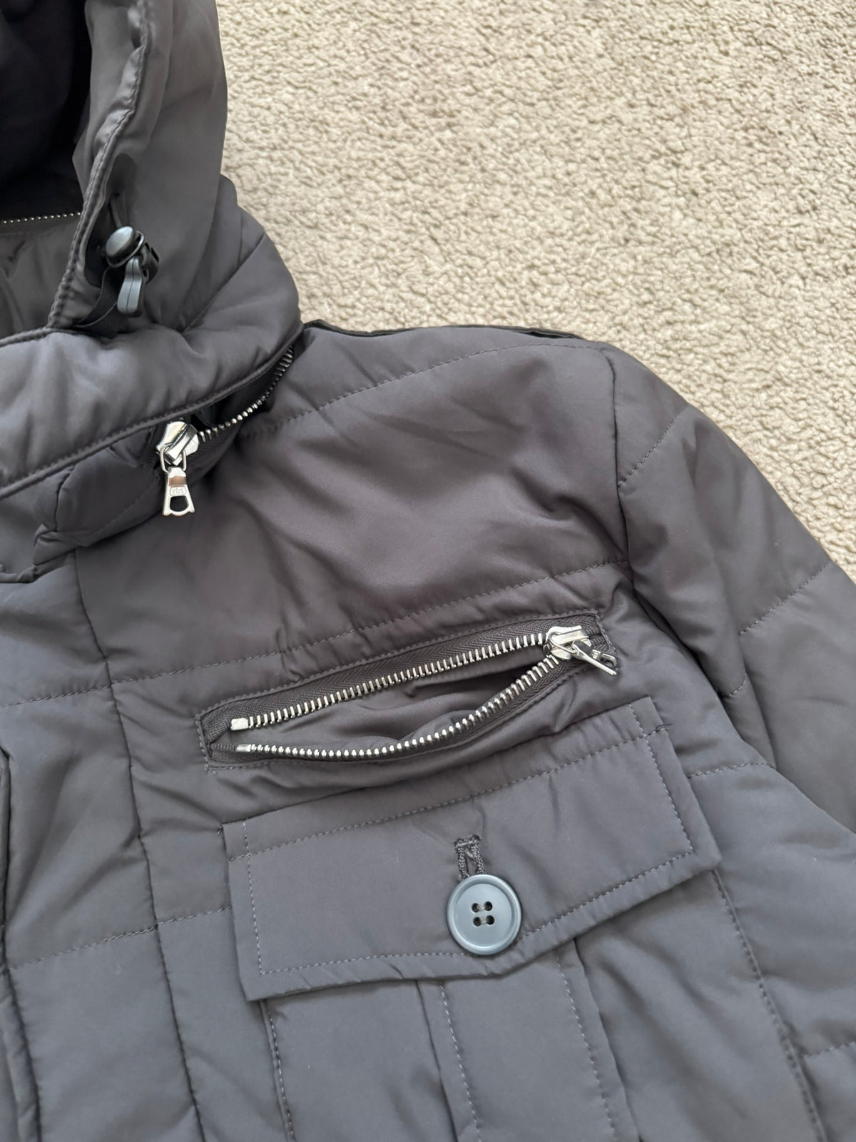 AW07 Undercover "Knit" Military Cargo Zipper Puffer Jacket