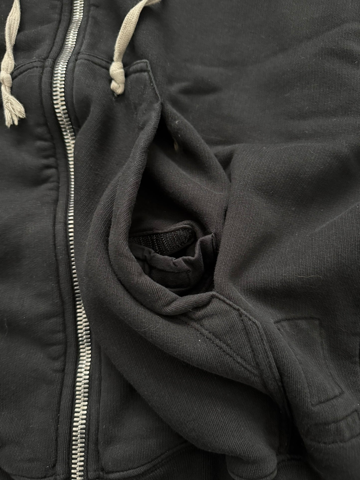 SS17 Rick Owens DRKSHDW Black Felpa Jason Zip Up Hoodie