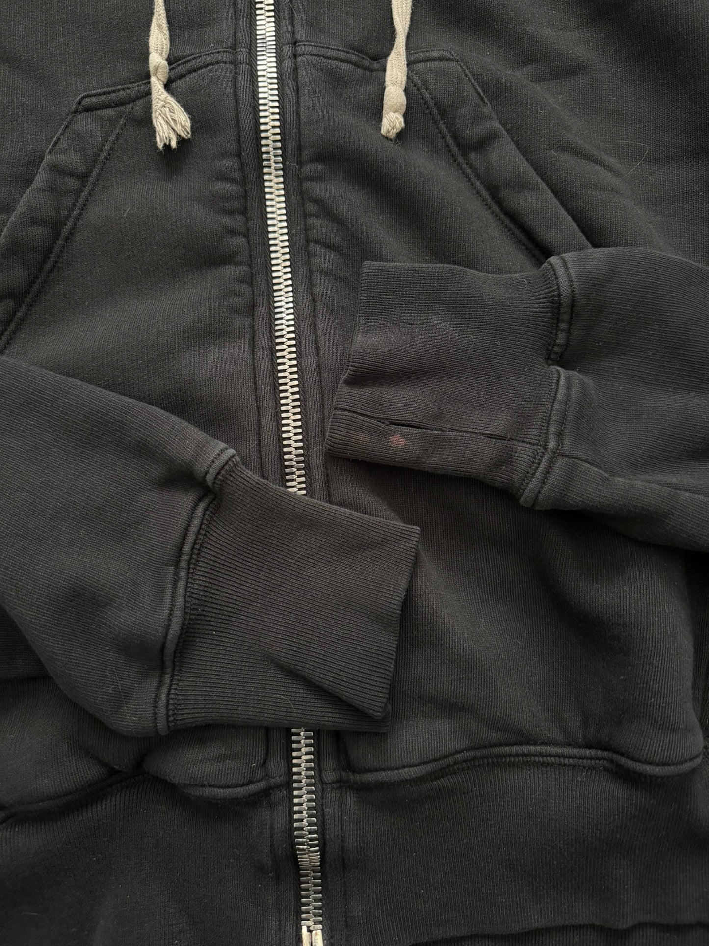 SS17 Rick Owens DRKSHDW Black Felpa Jason Zip Up Hoodie