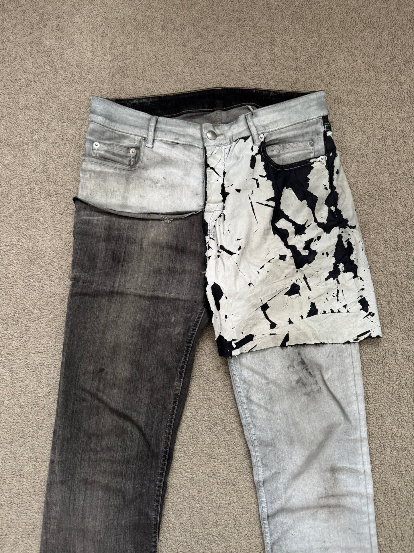 SS20 Rick Owens Mainline Hybrid Collage Tyrone Denim Jeans