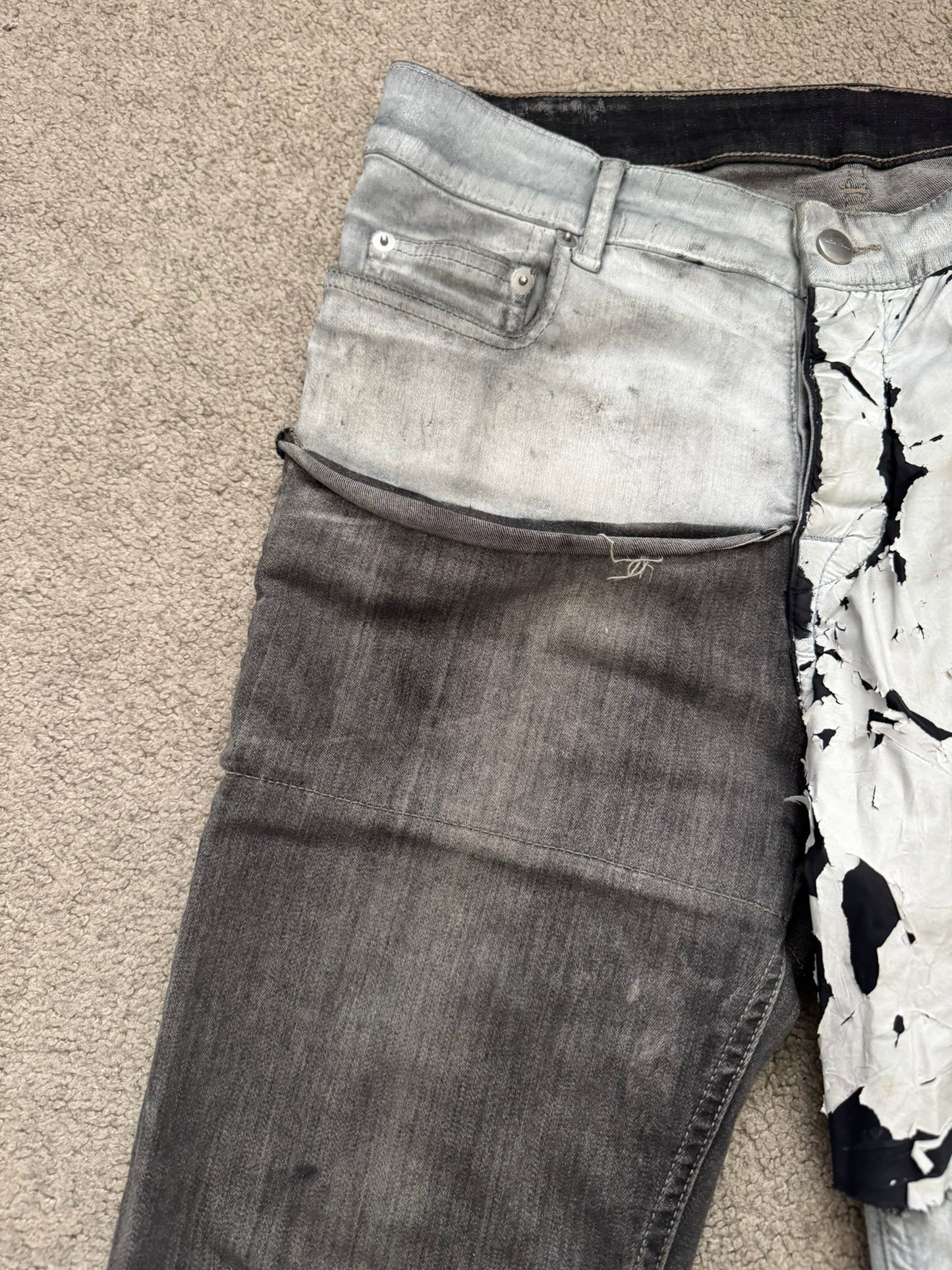 SS20 Rick Owens Mainline Hybrid Collage Tyrone Denim Jeans