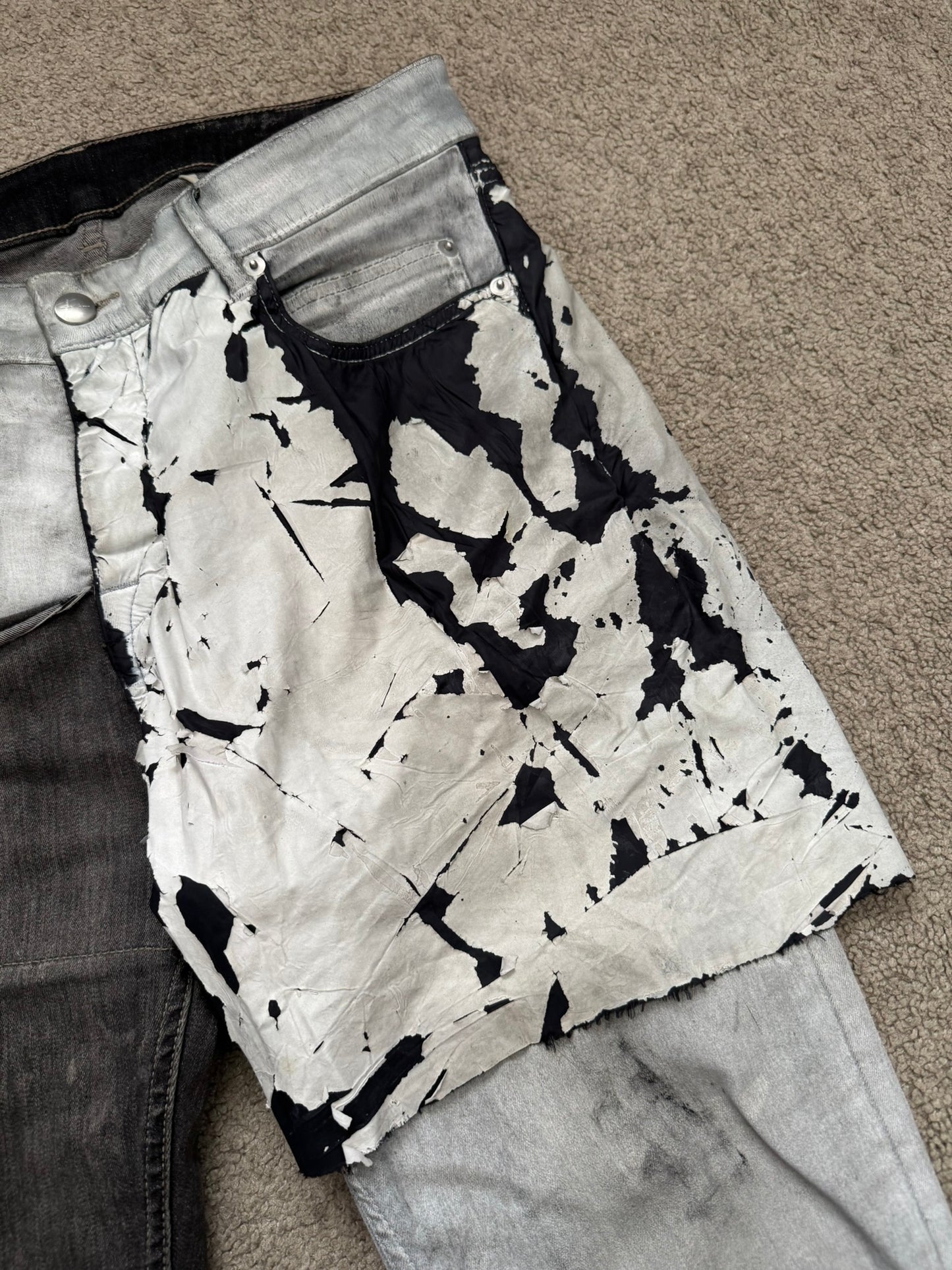 SS20 Rick Owens Mainline Hybrid Collage Tyrone Denim Jeans