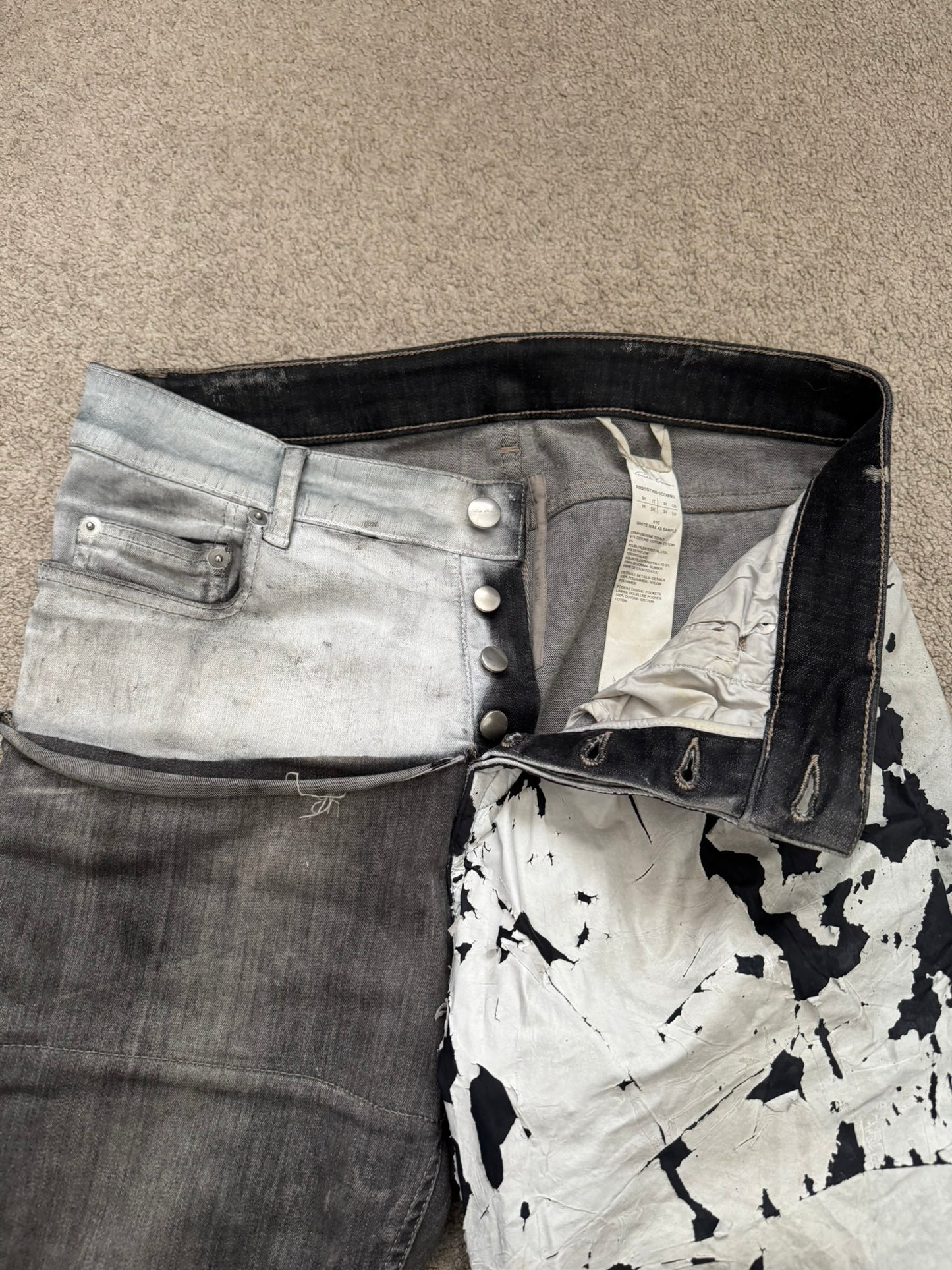SS20 Rick Owens Mainline Hybrid Collage Tyrone Denim Jeans