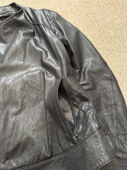 GalaabenD Black Draped Biker/Rider Leather Jacket