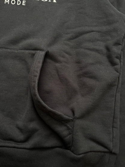 SS20 Balenciaga "Mode" Black Raglan Pullover Hoodie