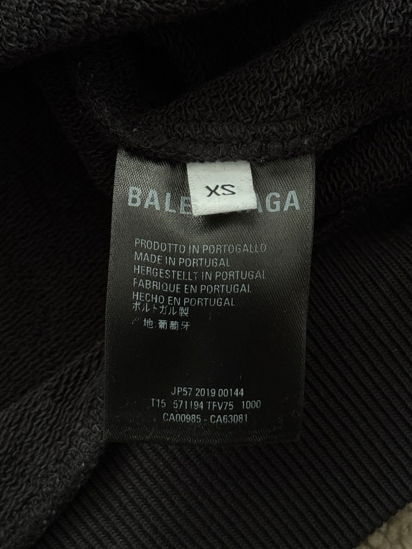 SS20 Balenciaga "Mode" Black Raglan Pullover Hoodie