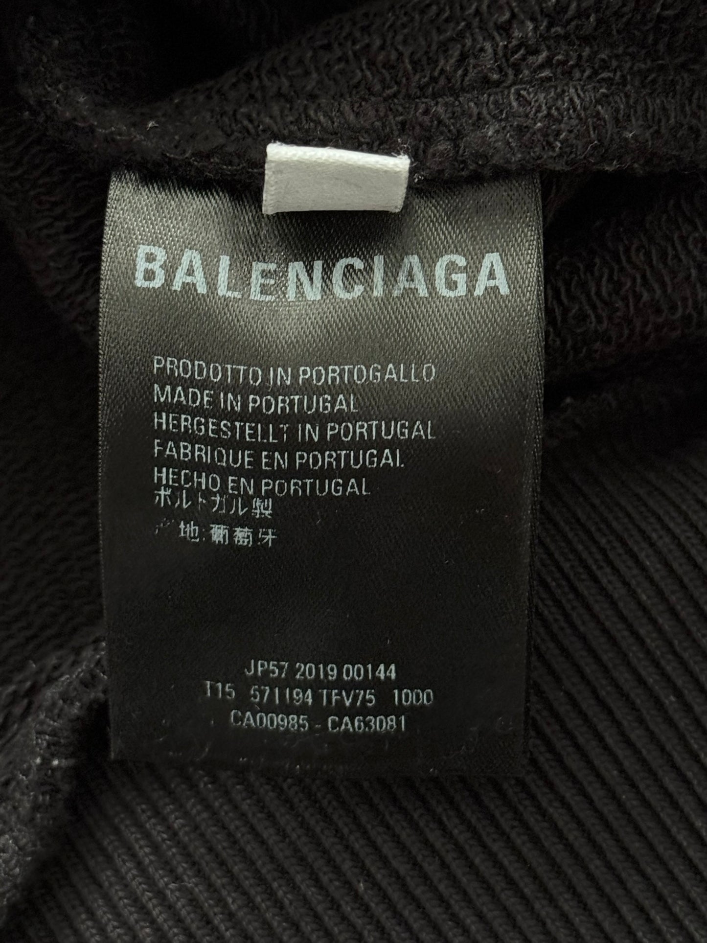 SS20 Balenciaga "Mode" Black Raglan Pullover Hoodie