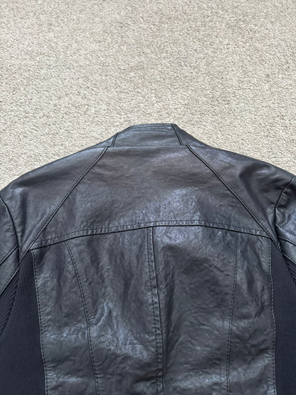 GalaabenD Black Draped Biker/Rider Leather Jacket
