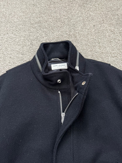 FW15 Saint Laurent by Hedi Slimane Zip Collar Wool Teddy Jacket