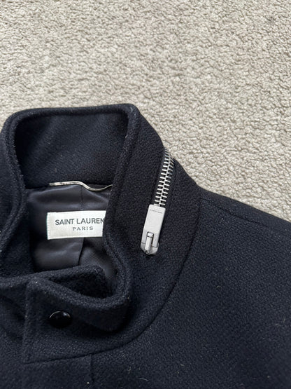 FW15 Saint Laurent by Hedi Slimane Zip Collar Wool Teddy Jacket
