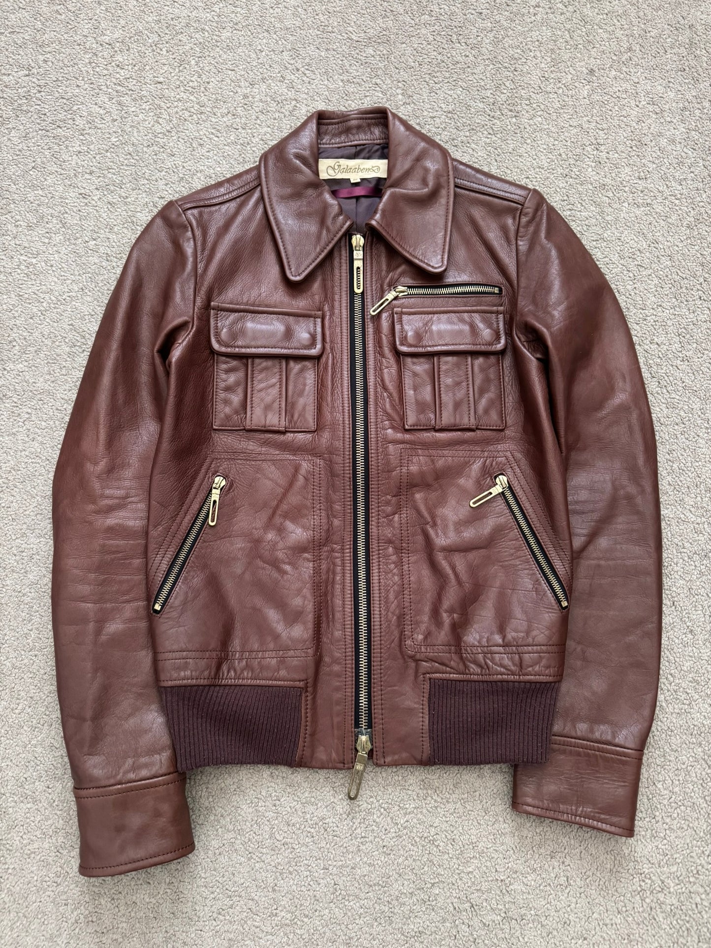 GalaabenD Brown A-2 Bomber Leather Jacket