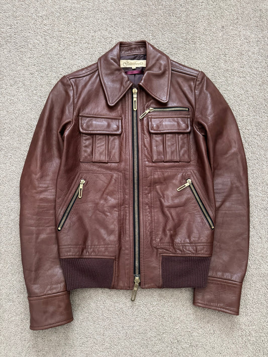 GalaabenD Brown A-2 Bomber Leather Jacket