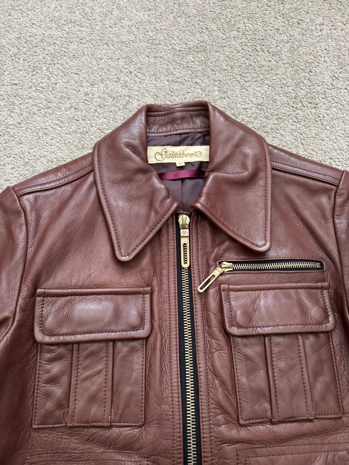 GalaabenD Brown A-2 Bomber Leather Jacket