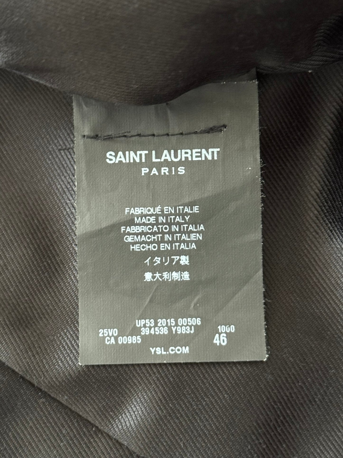 FW15 Saint Laurent by Hedi Slimane Zip Collar Wool Teddy Jacket