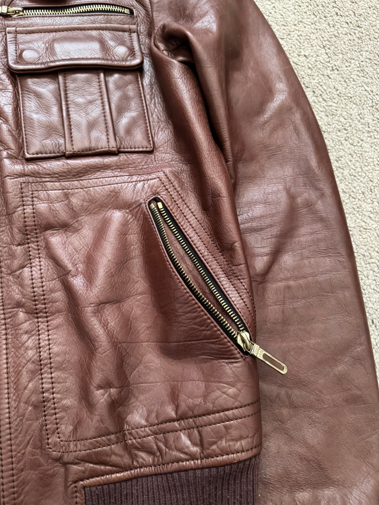 GalaabenD Brown A-2 Bomber Leather Jacket