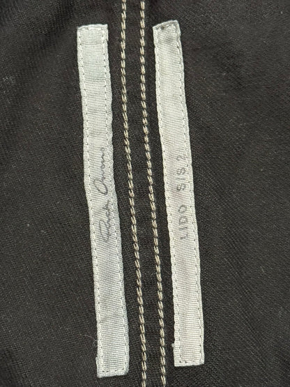 SS24 Rick Owens Mainline "Lido" Waxed Bolan Banana Cut Denim Jeans