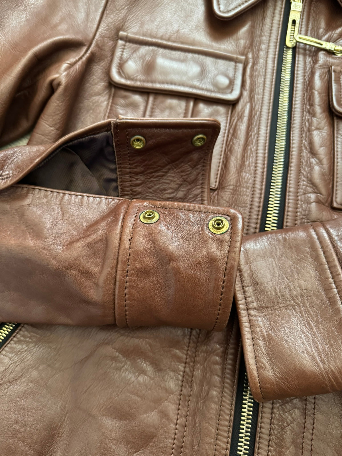 GalaabenD Brown A-2 Bomber Leather Jacket