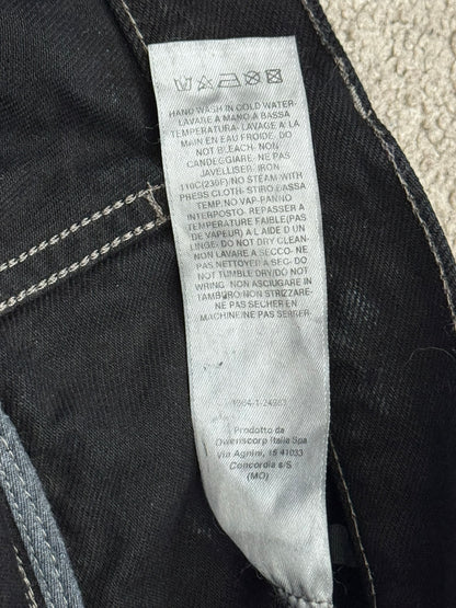 SS24 Rick Owens Mainline "Lido" Waxed Bolan Banana Cut Denim Jeans