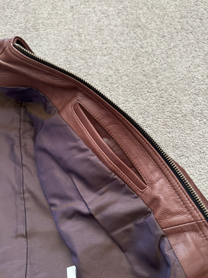 GalaabenD Brown A-2 Bomber Leather Jacket