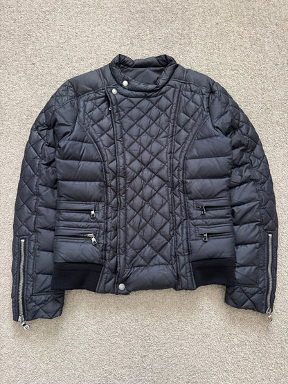 FW12 Balmain by Olivier Rousteing Quilted Down Biker Zip Jacket