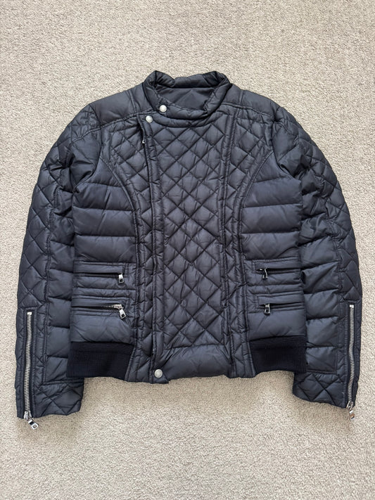 FW12 Balmain by Olivier Rousteing Quilted Down Biker Zip Jacket