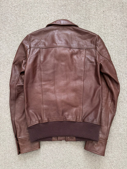GalaabenD Brown A-2 Bomber Leather Jacket