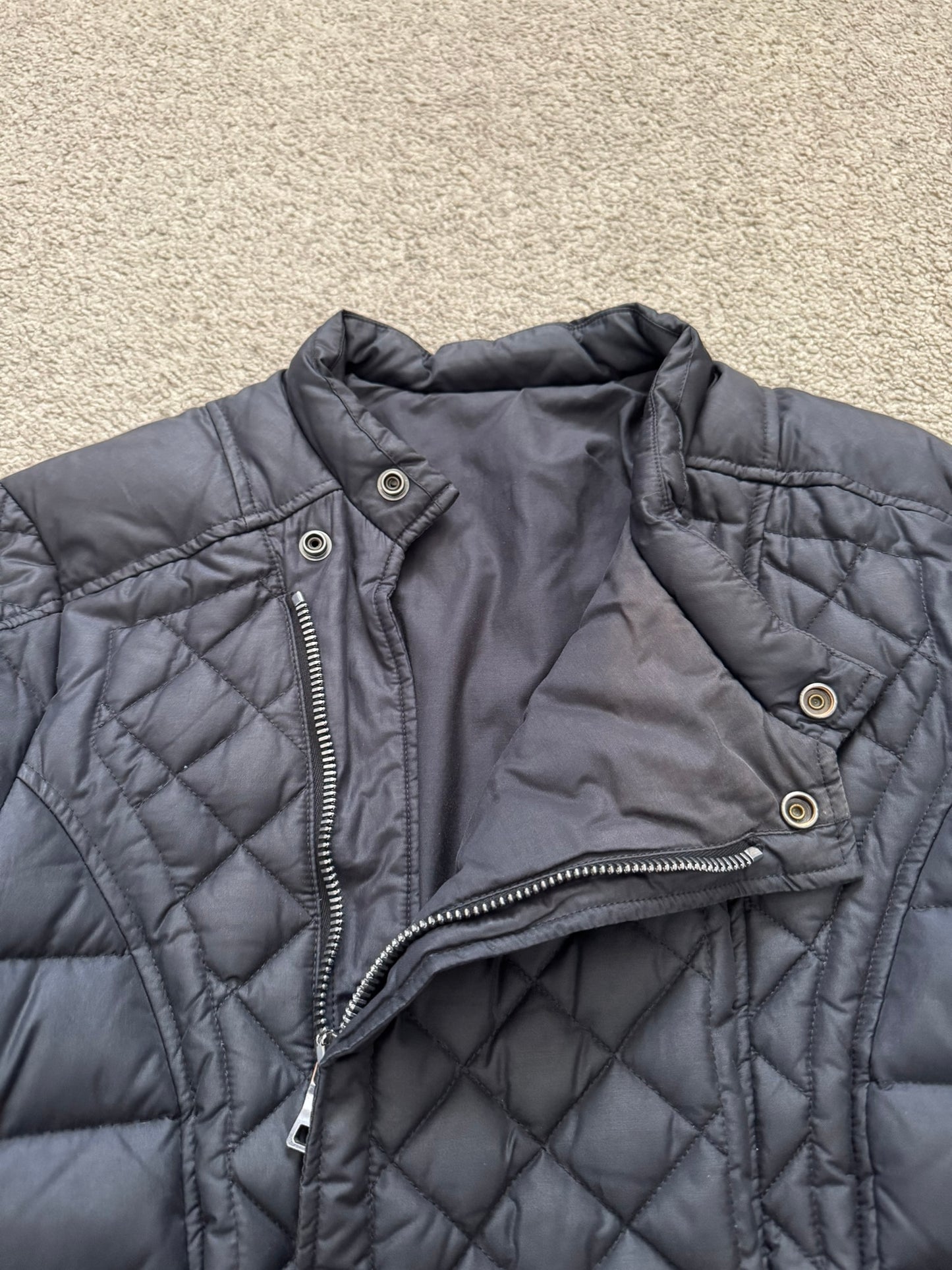 FW12 Balmain by Olivier Rousteing Quilted Down Biker Zip Jacket