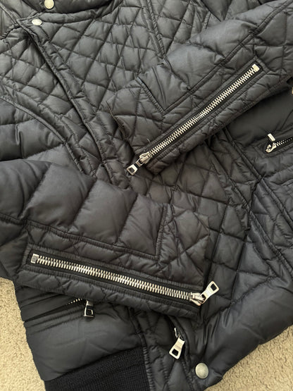 FW12 Balmain by Olivier Rousteing Quilted Down Biker Zip Jacket