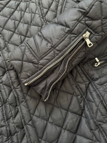 FW12 Balmain by Olivier Rousteing Quilted Down Biker Zip Jacket