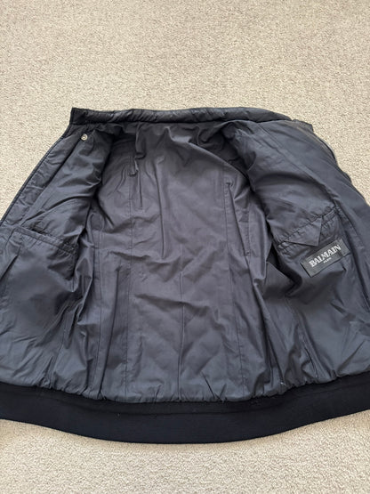FW12 Balmain by Olivier Rousteing Quilted Down Biker Zip Jacket