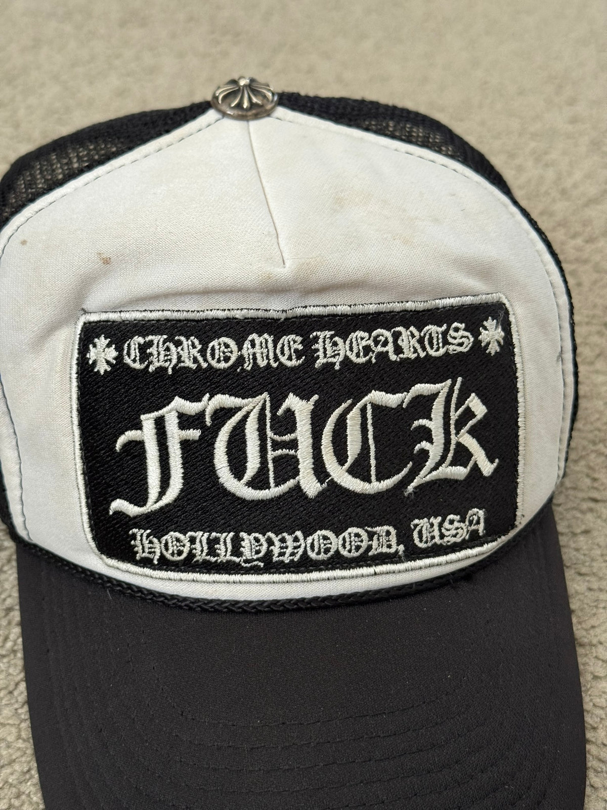 Vintage Chrome Hearts "FUCK" Hollywood Logo Trucker Hat